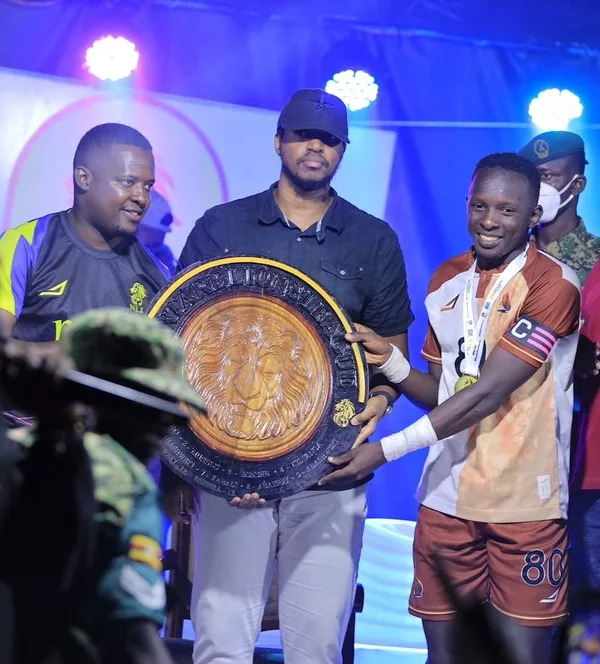 The late Oyo Nyimba Kabamba Iguru Rukidi IV King of Toro at the Ntale Lions League grand finale last year in fort portal 